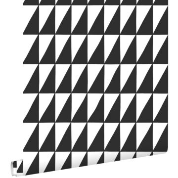 tapet grafiske trekanter sort og hvidt