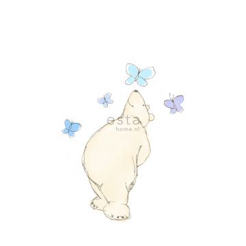 fototapet  bjørn beige, blåt og lilla