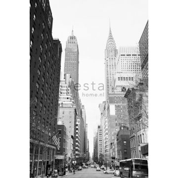 fototapet  New York gadevue sort og hvidt