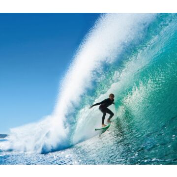 fototapet  surfer blåt og havgrønt